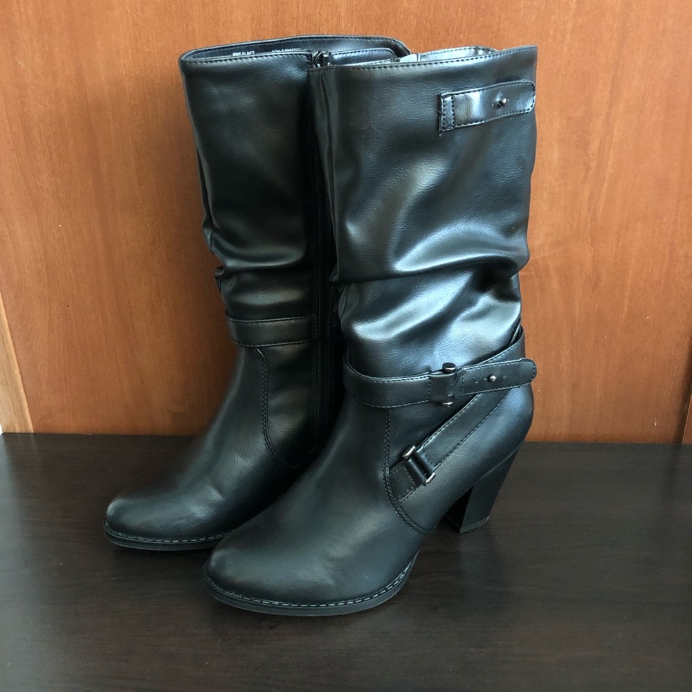 Apt. 9 Bianca Black Zip Up Boots